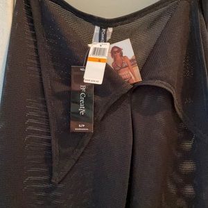 Women’s black mesh bathing suit pant cover up